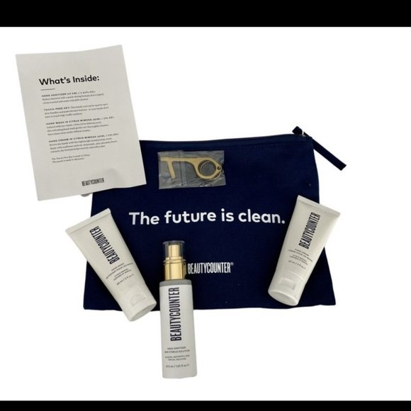 Beautycounter "The Clean Kit" 5 Piece Set New Cosmetic Bag Sanitizer Hand Wash - Picture 4 of 4
